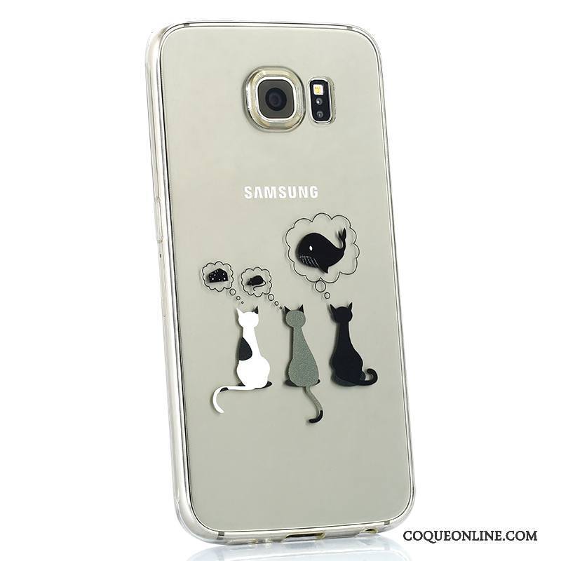 Samsung Galaxy S6 Coque Transparent Étoile Fluide Doux Dessin Animé Protection Charmant Personnalité