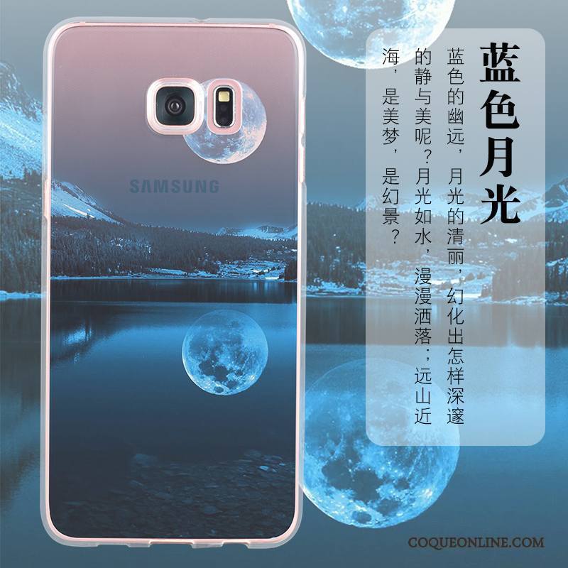 Samsung Galaxy S6 Coque Étoile Protection Tout Compris Incassable Étui Silicone Bleu