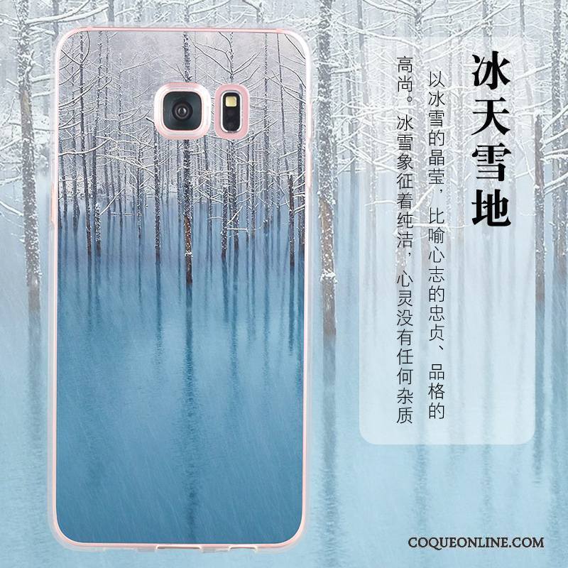 Samsung Galaxy S6 Coque Étoile Protection Tout Compris Incassable Étui Silicone Bleu