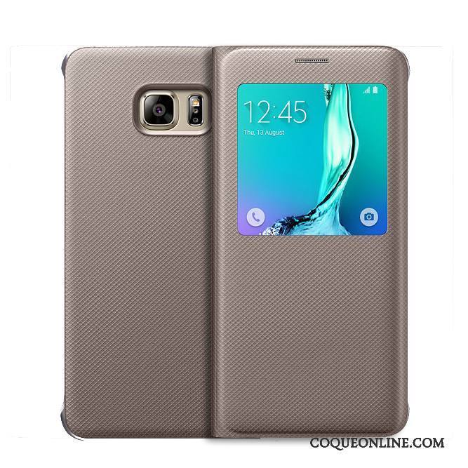 Samsung Galaxy S6 Edge + Bleu Cuir Coque Téléphone Portable Étoile Protection Étui