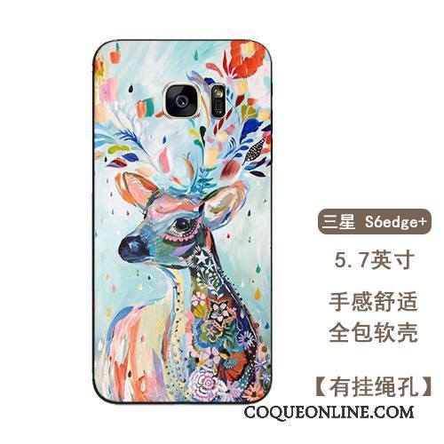 Samsung Galaxy S6 Edge + Coque Bleu Clair Incassable Cerf Étoile Créatif Tout Compris Fluide Doux