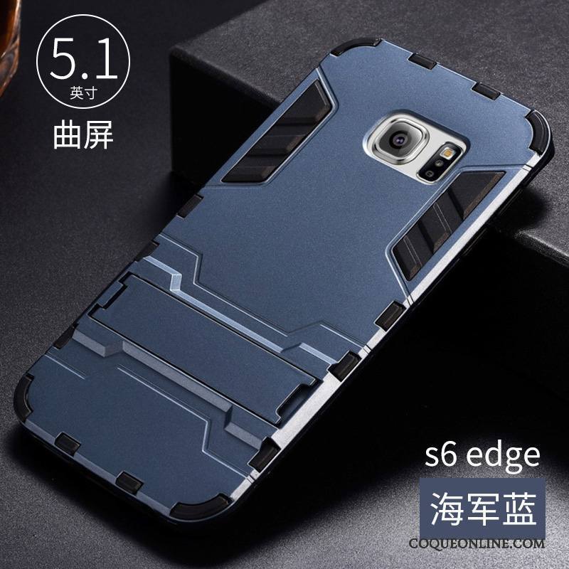 Samsung Galaxy S6 Edge Coque Cool Incassable Gris Silicone Tendance Protection Étoile