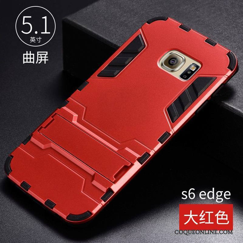 Samsung Galaxy S6 Edge Coque Cool Incassable Gris Silicone Tendance Protection Étoile