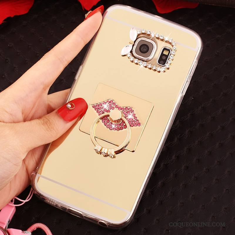 Samsung Galaxy S6 Edge Coque Créatif Silicone Rouge Incassable Protection Étui Ornements Suspendus