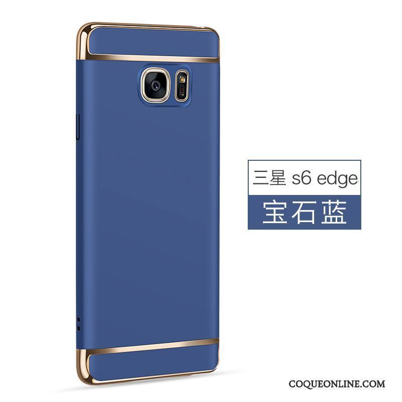 Samsung Galaxy S6 Edge Coque De Téléphone Délavé En Daim Étui Difficile Argent Protection Étoile