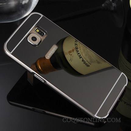 Samsung Galaxy S6 Edge Coque De Téléphone Étoile Tout Compris Métal Border Miroir Argent