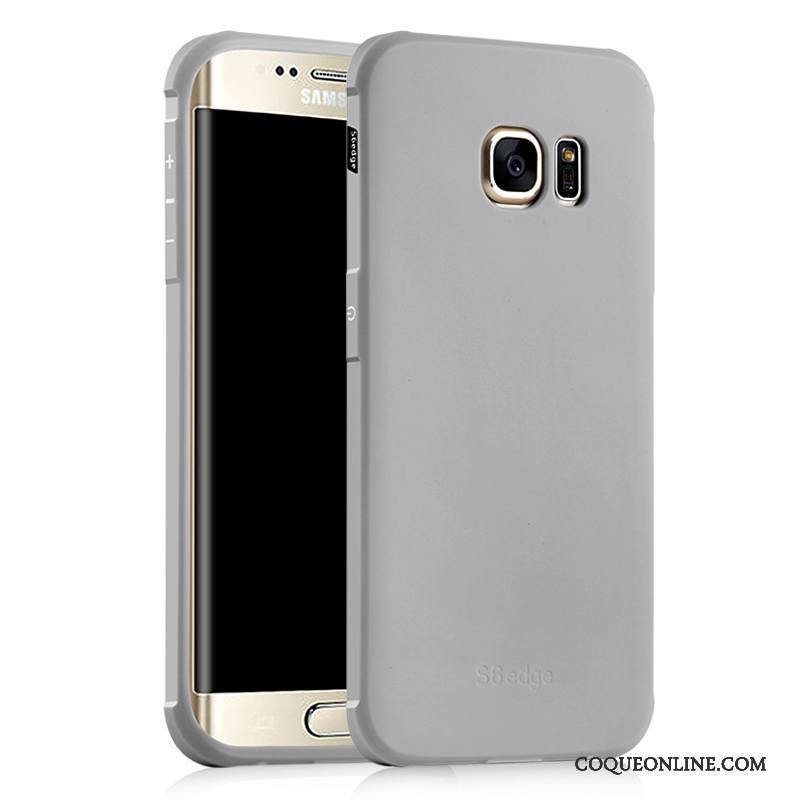 Samsung Galaxy S6 Edge Coque Délavé En Daim Étoile Protection Incassable Légères Étui Bleu