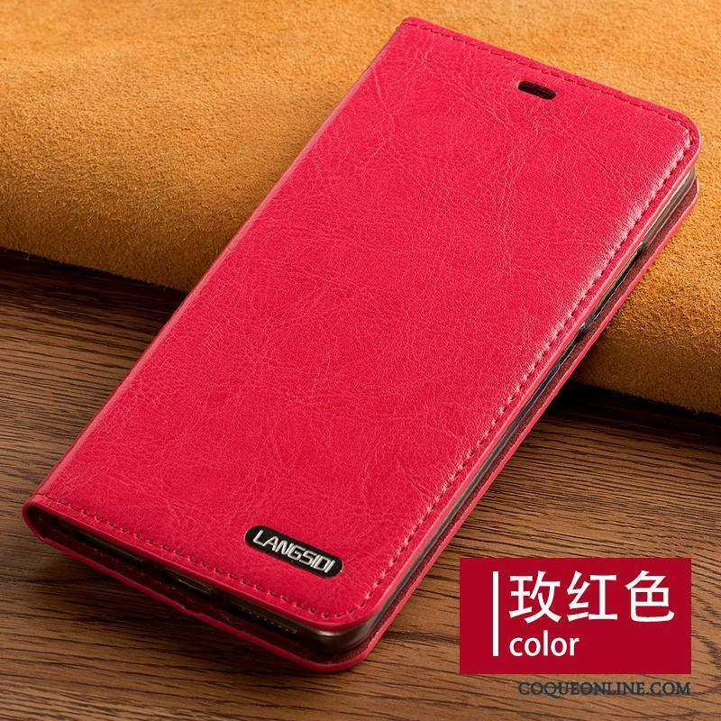 Samsung Galaxy S6 Edge + Coque Housse Protection Étui Vin Rouge Étui En Cuir Téléphone Portable Cuir Véritable