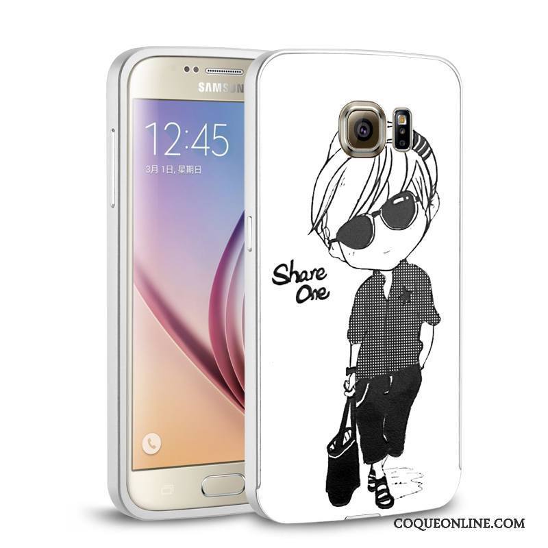 Samsung Galaxy S6 Edge Coque Miroir Incassable Protection Difficile Argent Métal Étoile