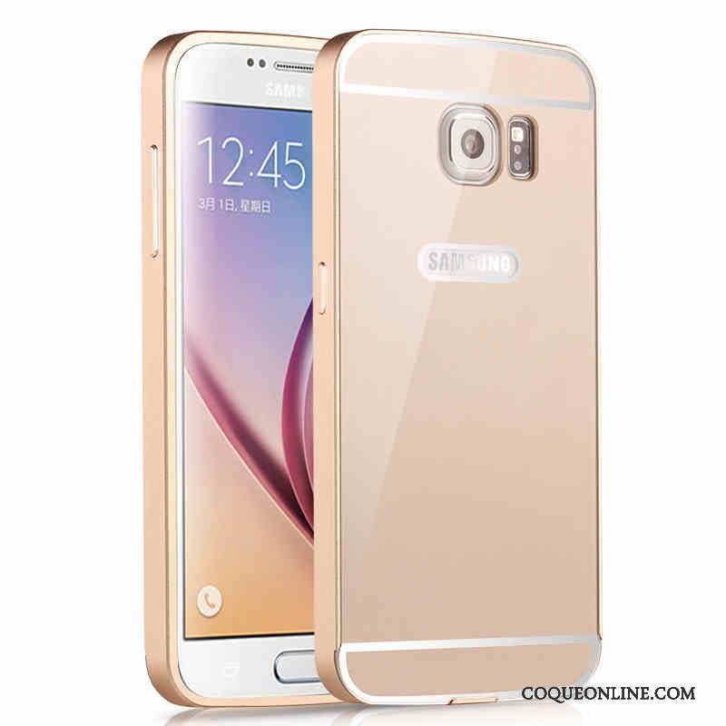 Samsung Galaxy S6 Edge Coque Miroir Incassable Protection Difficile Argent Métal Étoile