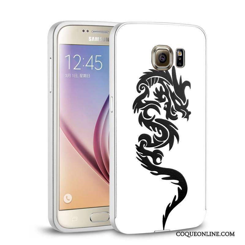 Samsung Galaxy S6 Edge Coque Miroir Incassable Protection Difficile Argent Métal Étoile