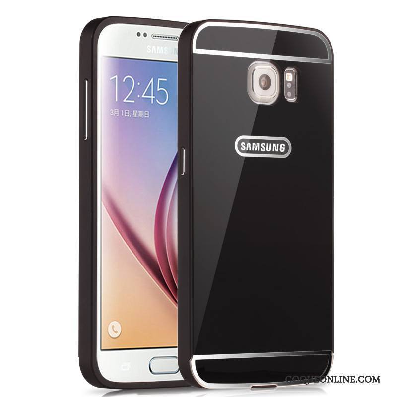 Samsung Galaxy S6 Edge Coque Miroir Incassable Protection Difficile Argent Métal Étoile