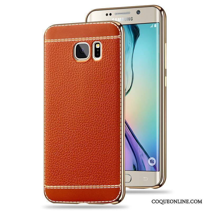 Samsung Galaxy S6 Edge Coque Placage Fluide Doux Modèle Fleurie Incassable Silicone Rouge Tout Compris