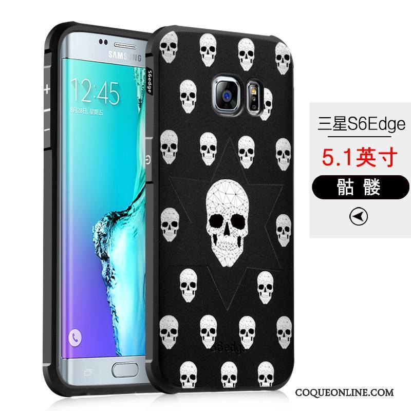 Samsung Galaxy S6 Edge Coque Étoile Silicone Noir Fluide Doux Étui Incassable Protection