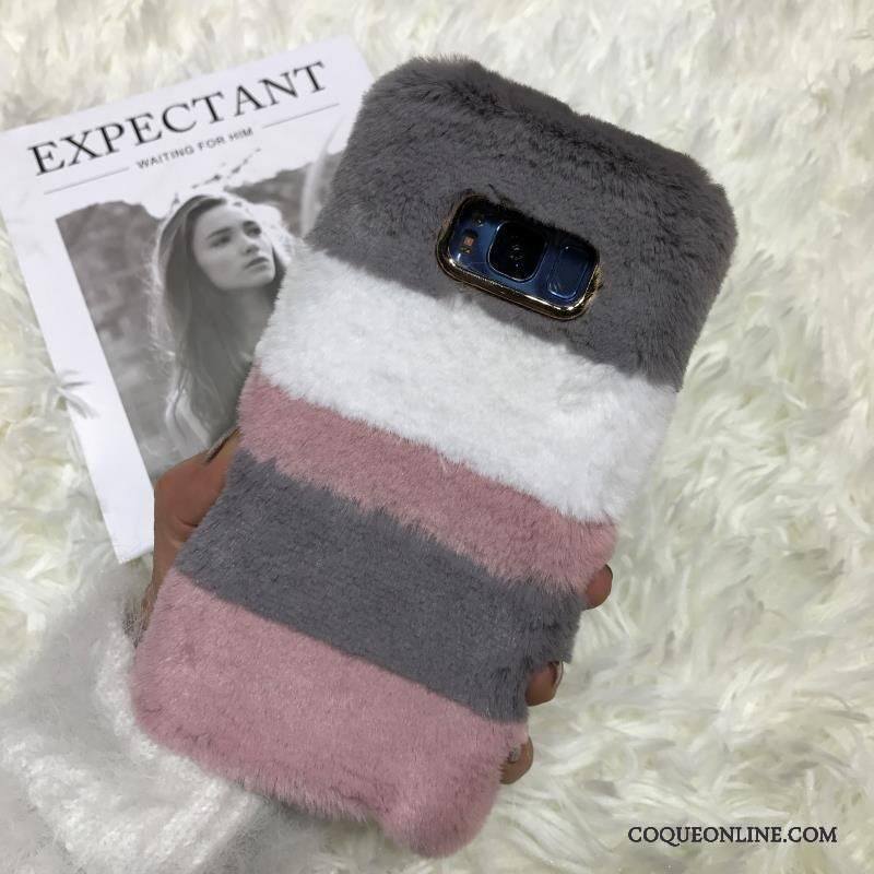 Samsung Galaxy S6 Edge + Cœur Épissure Rouge Gris Coque Lapin Fluide Doux