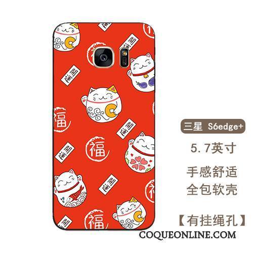 Samsung Galaxy S6 Edge + Ornements Suspendus Rouge Tendance Coque De Téléphone Tout Compris Silicone Étoile