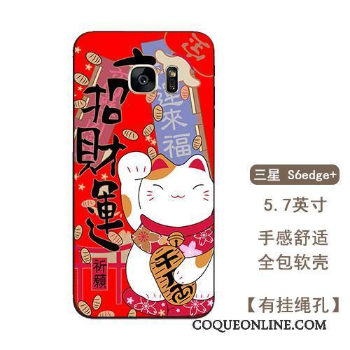 Samsung Galaxy S6 Edge + Ornements Suspendus Rouge Tendance Coque De Téléphone Tout Compris Silicone Étoile