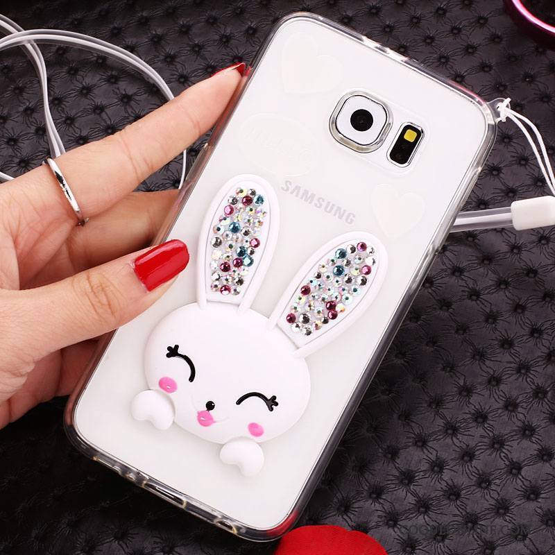 Samsung Galaxy S6 Edge Strass Étoile Coque Dessin Animé Ornements Suspendus Vert De Téléphone