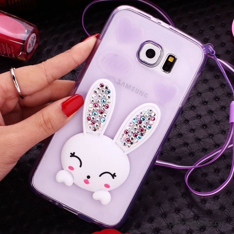 Samsung Galaxy S6 Edge Strass Étoile Coque Dessin Animé Ornements Suspendus Vert De Téléphone