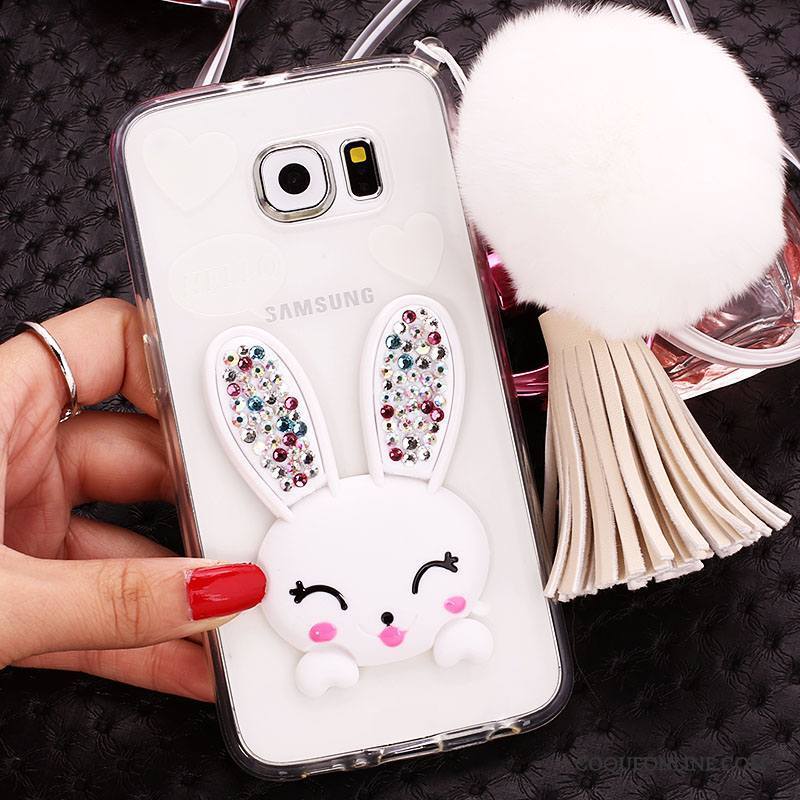 Samsung Galaxy S6 Edge Strass Étoile Coque Dessin Animé Ornements Suspendus Vert De Téléphone