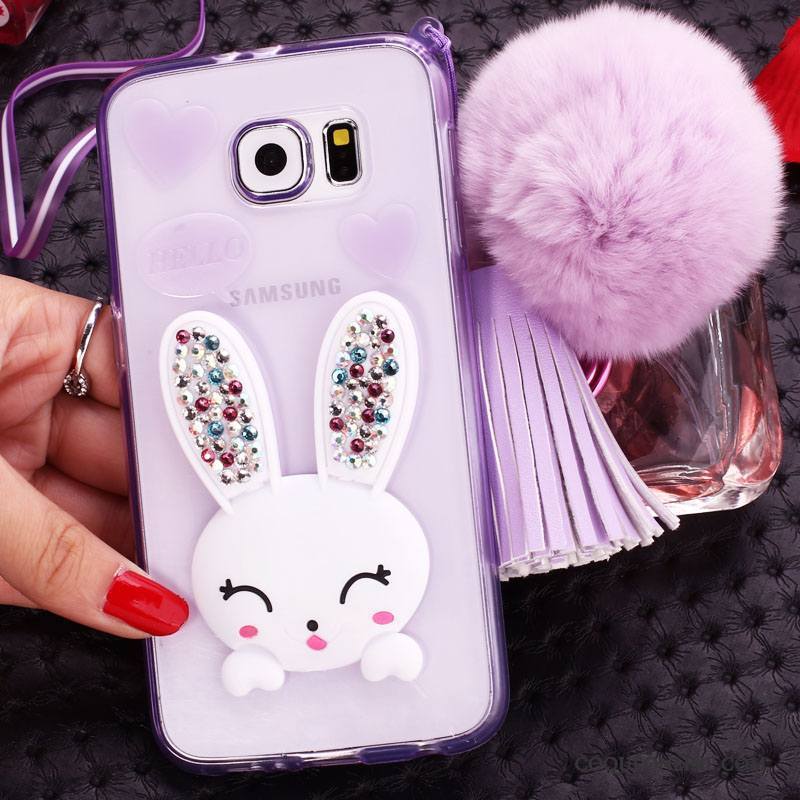 Samsung Galaxy S6 Edge Strass Étoile Coque Dessin Animé Ornements Suspendus Vert De Téléphone