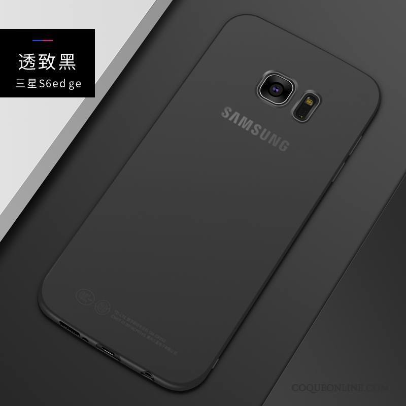 Samsung Galaxy S6 Edge + Très Mince Étui Étoile Coque De Téléphone Noir Délavé En Daim Silicone
