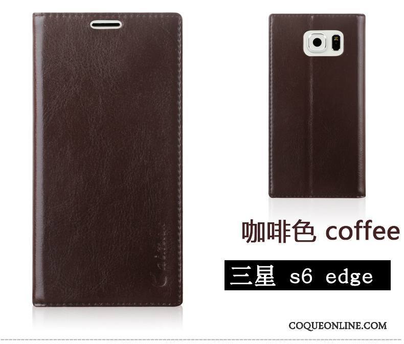 Samsung Galaxy S6 Edge Téléphone Portable Étoile Étui En Cuir Protection Coque Violet