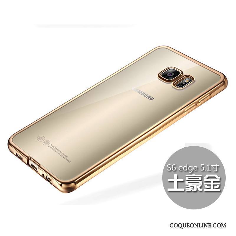 Samsung Galaxy S6 Edge Étoile Silicone Fluide Doux Coque De Téléphone Or Étui Incassable