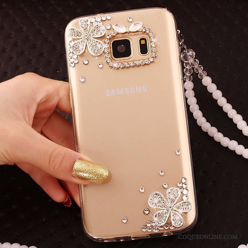 Samsung Galaxy S6 Edge Étoile Strass Coque Or Étui Tendance De Téléphone