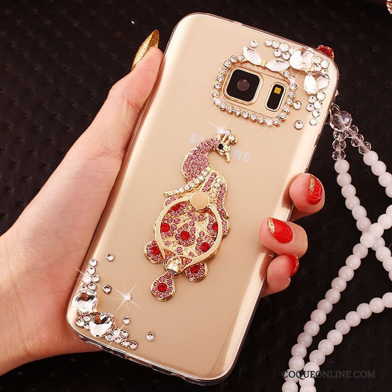 Samsung Galaxy S6 Edge Étoile Strass Coque Or Étui Tendance De Téléphone