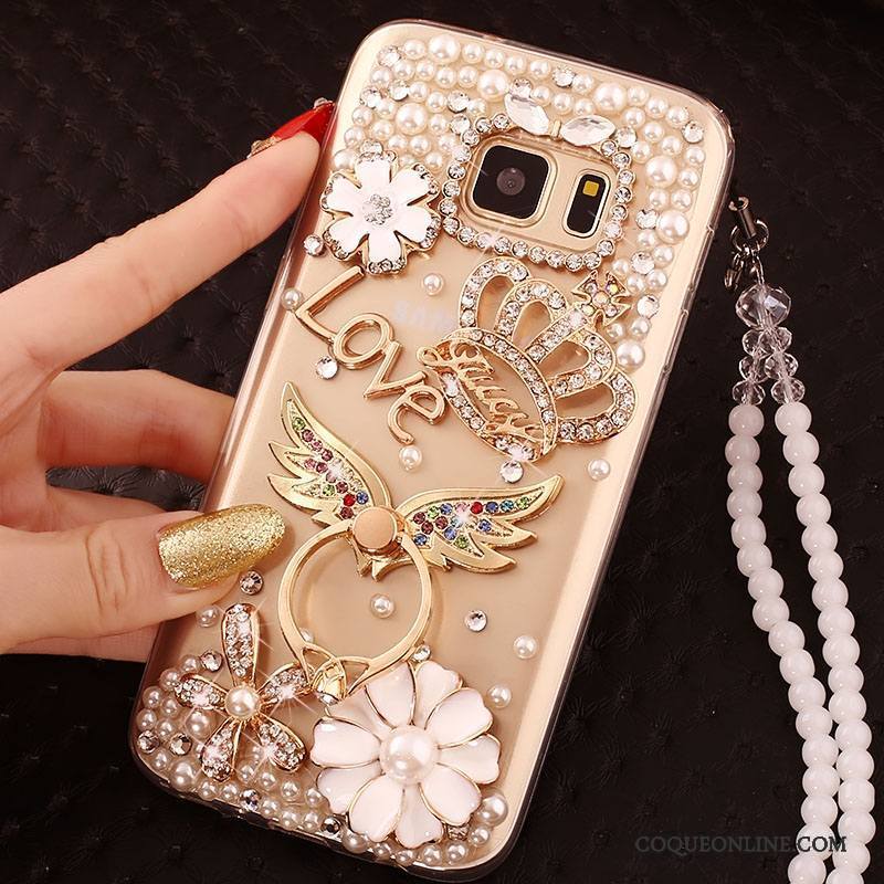 Samsung Galaxy S6 Edge Étoile Strass Coque Or Étui Tendance De Téléphone