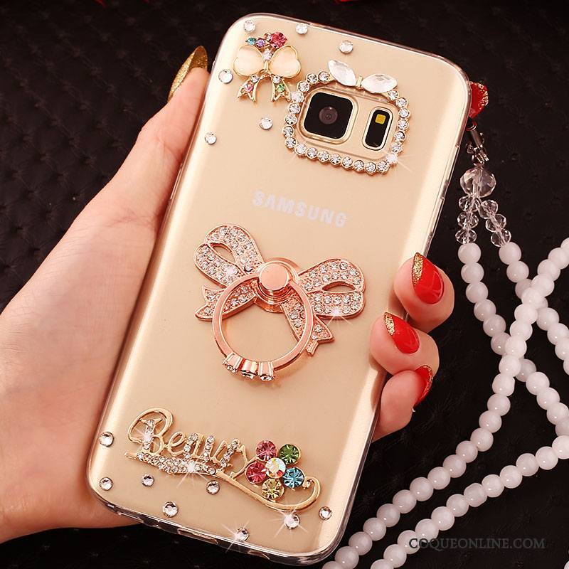 Samsung Galaxy S6 Edge Étoile Strass Coque Or Étui Tendance De Téléphone