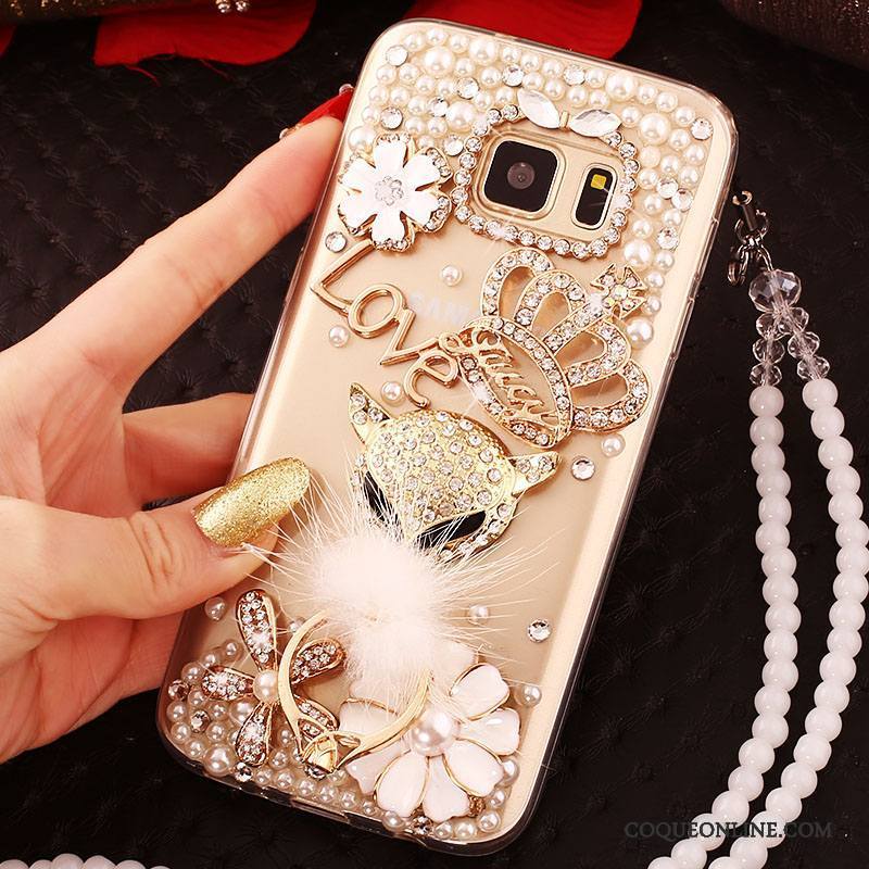 Samsung Galaxy S6 Edge Étoile Strass Coque Or Étui Tendance De Téléphone