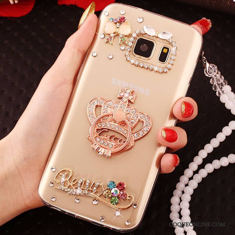 Samsung Galaxy S6 Edge Étoile Strass Coque Or Étui Tendance De Téléphone