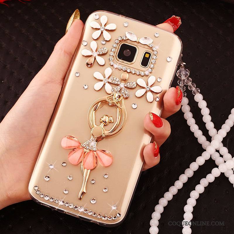 Samsung Galaxy S6 Edge Étoile Strass Coque Or Étui Tendance De Téléphone