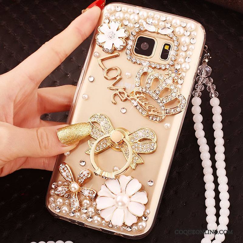 Samsung Galaxy S6 Edge Étoile Strass Coque Or Étui Tendance De Téléphone