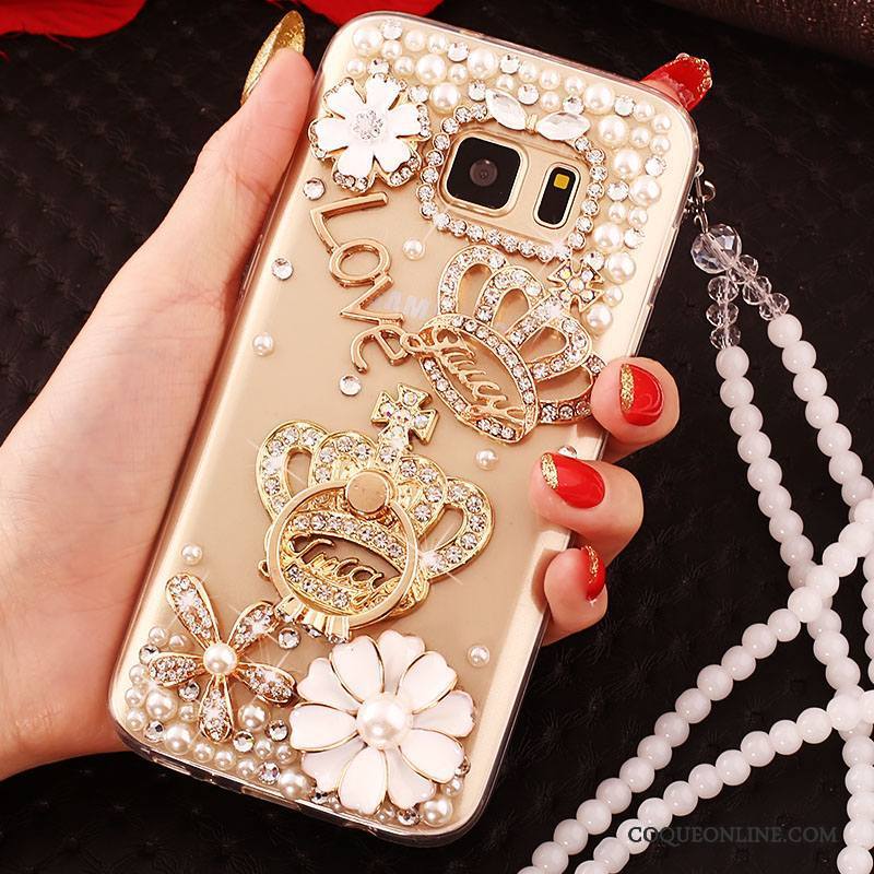 Samsung Galaxy S6 Edge Étoile Strass Coque Or Étui Tendance De Téléphone