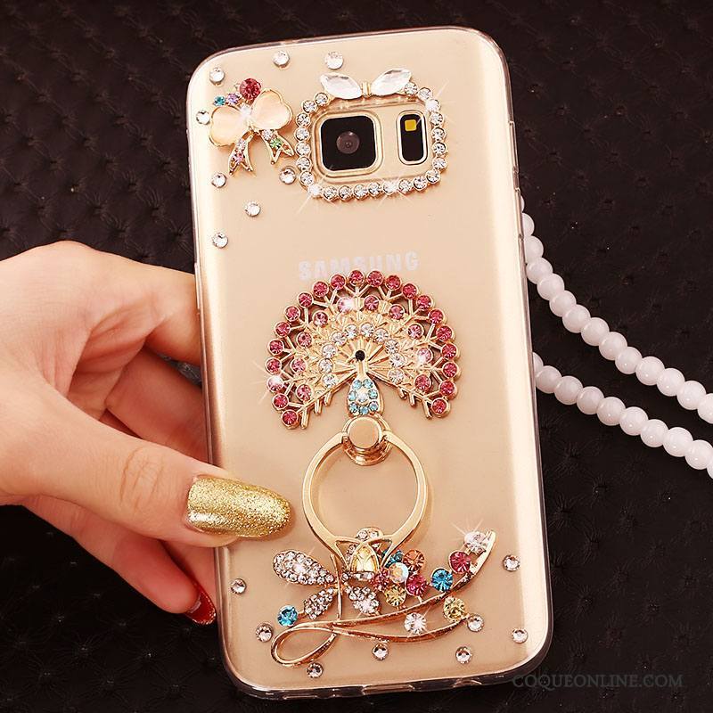 Samsung Galaxy S6 Edge Étoile Strass Coque Or Étui Tendance De Téléphone