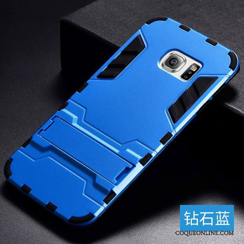 Samsung Galaxy S6 Edge Étoile Étui Tout Compris Coque De Téléphone Tendance Bleu Marin Incassable