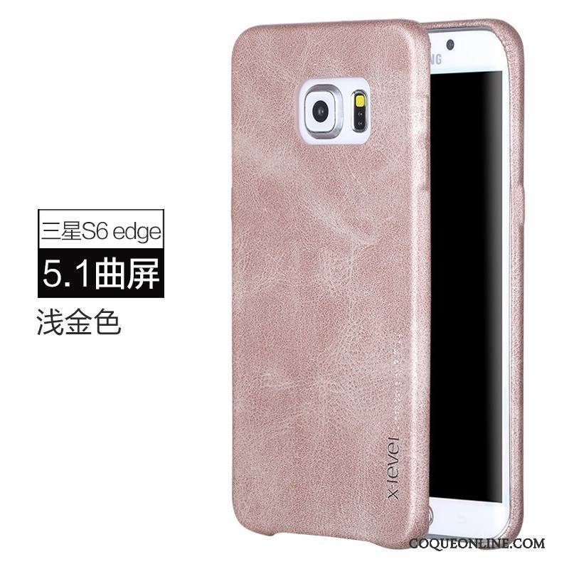 Samsung Galaxy S6 Edge Étui En Cuir Coque De Téléphone Foncé Business Protection Étoile Incassable