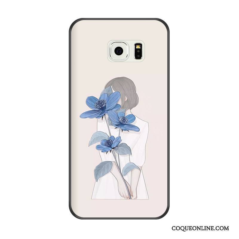 Samsung Galaxy S6 Edge Étui Silicone Bleu Coque De Téléphone Gaufrage Dessin Animé Tout Compris