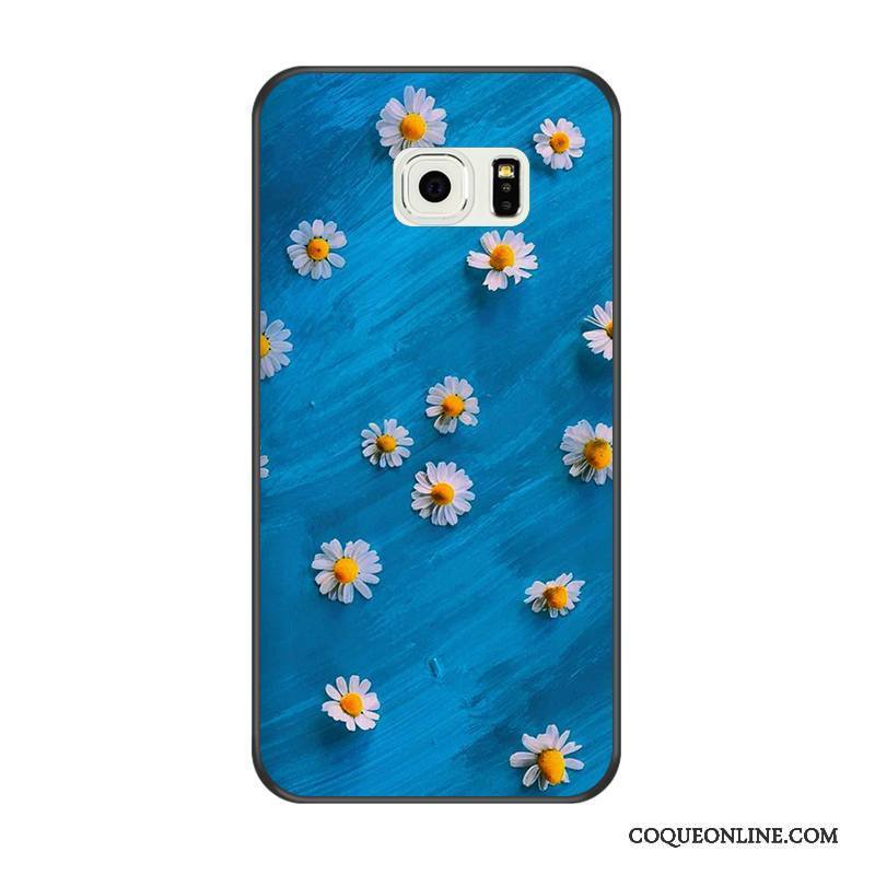 Samsung Galaxy S6 Edge Étui Silicone Bleu Coque De Téléphone Gaufrage Dessin Animé Tout Compris