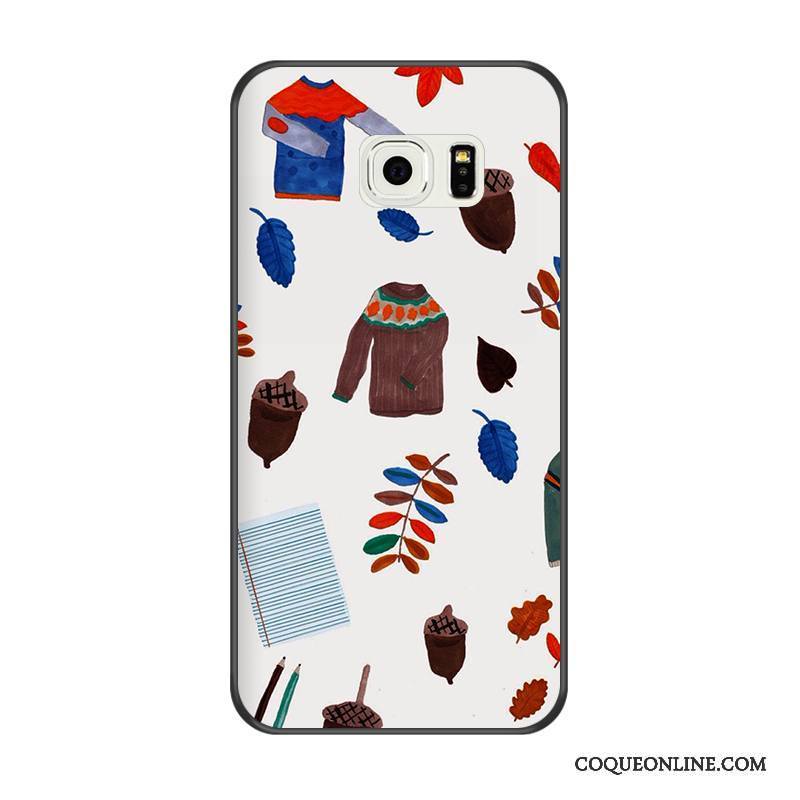 Samsung Galaxy S6 Edge Étui Silicone Bleu Coque De Téléphone Gaufrage Dessin Animé Tout Compris