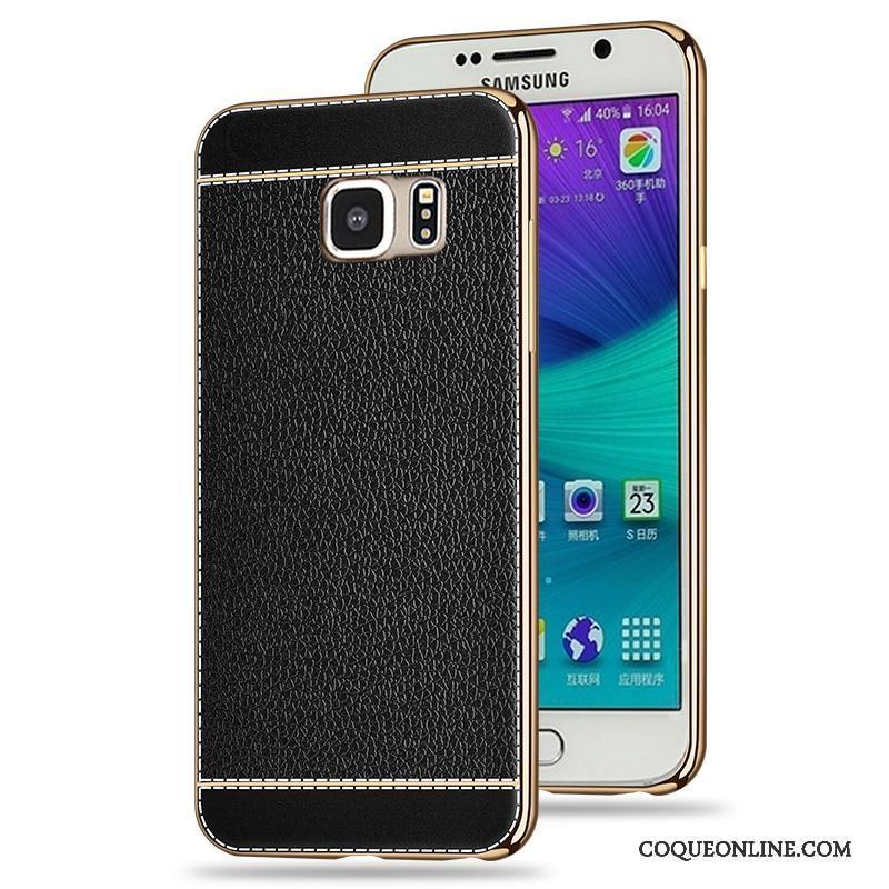 Samsung Galaxy S6 Fluide Doux Coque De Téléphone Silicone Étui Modèle Fleurie Incassable Noir