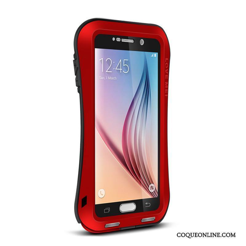 Samsung Galaxy S6 Protection Silicone Incassable Rouge Coque De Téléphone Étoile Tout Compris