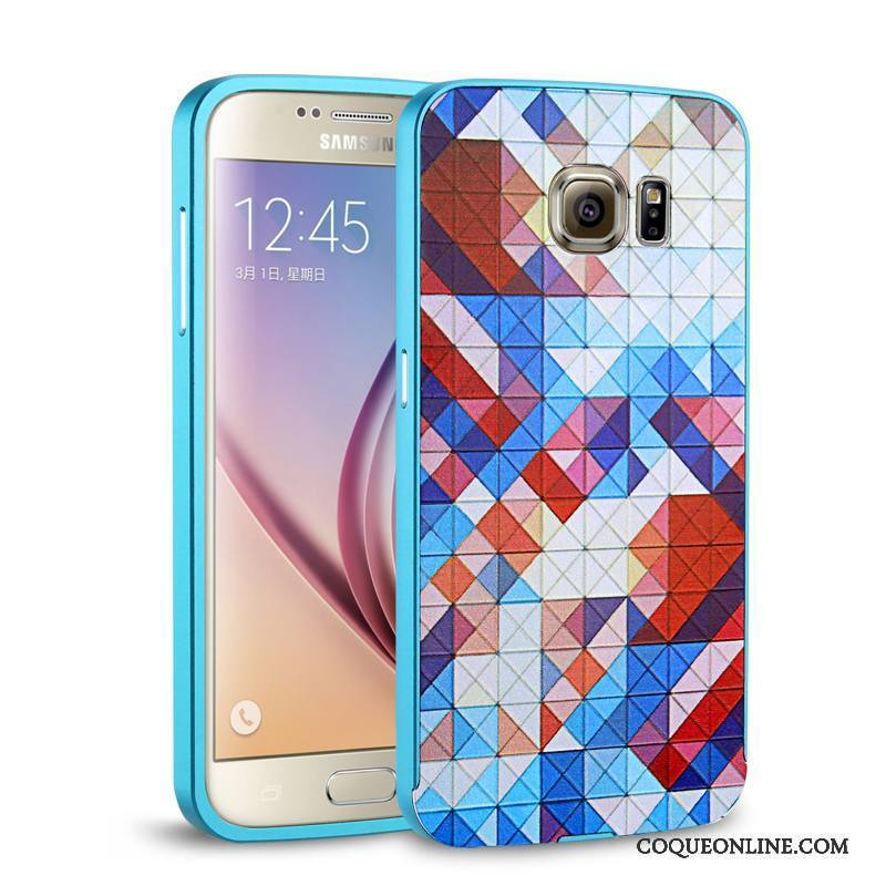 Samsung Galaxy S6 Rose Coque De Téléphone Métal Couvercle Arrière Étoile Border Étui