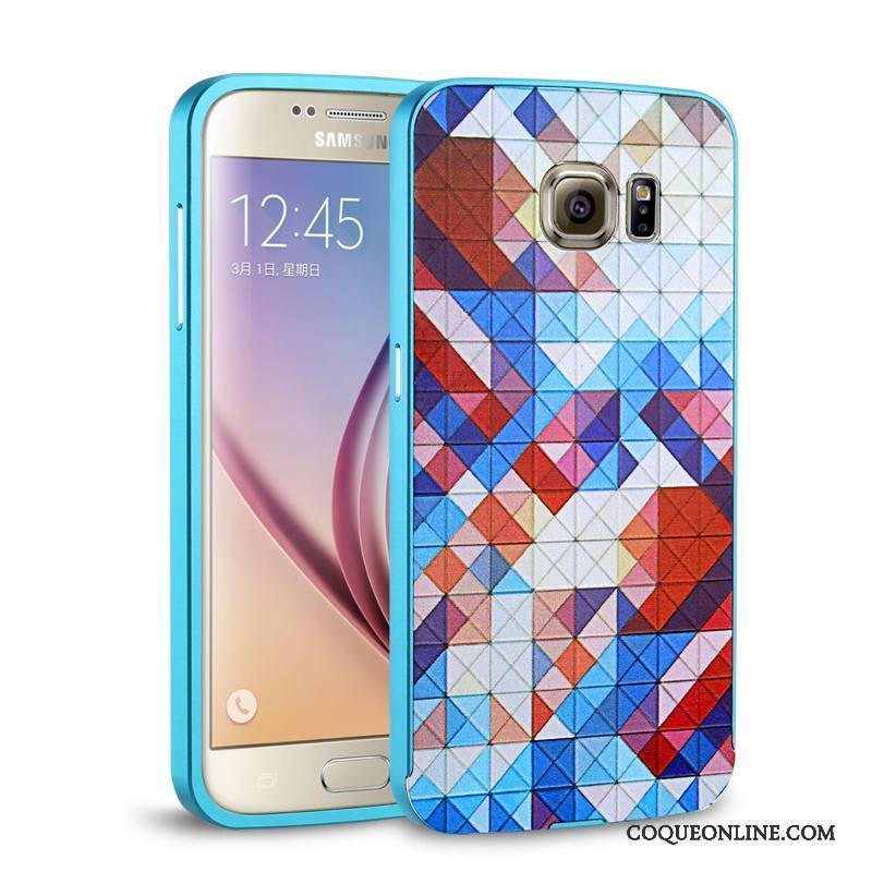 Samsung Galaxy S6 Rose Coque De Téléphone Métal Couvercle Arrière Étoile Border Étui