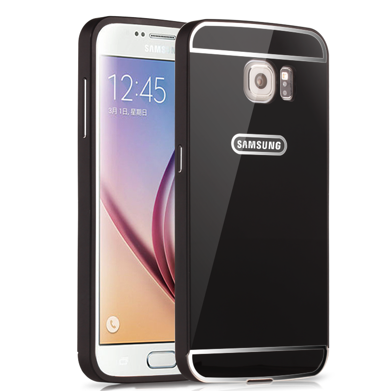 Samsung Galaxy S6 Rose Coque De Téléphone Métal Couvercle Arrière Étoile Border Étui