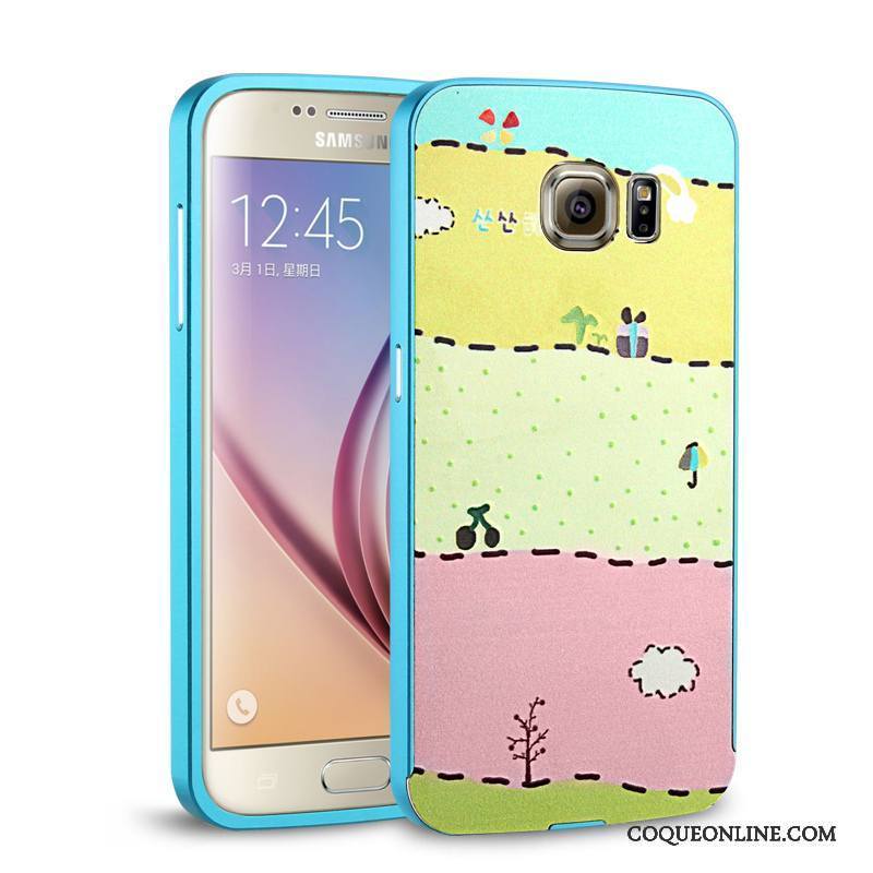 Samsung Galaxy S6 Rose Coque De Téléphone Métal Couvercle Arrière Étoile Border Étui