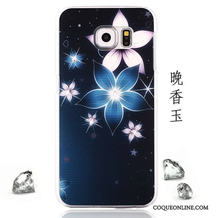 Samsung Galaxy S6 Rose Coque Peinture Incassable Strass Étui Délavé En Daim